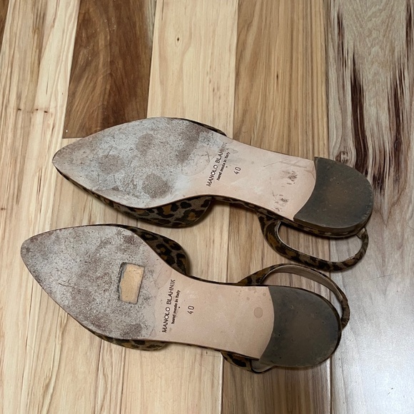 Manolo Blahnik Leopard Slingback Flats Size 40 - Picture 2 of 2
